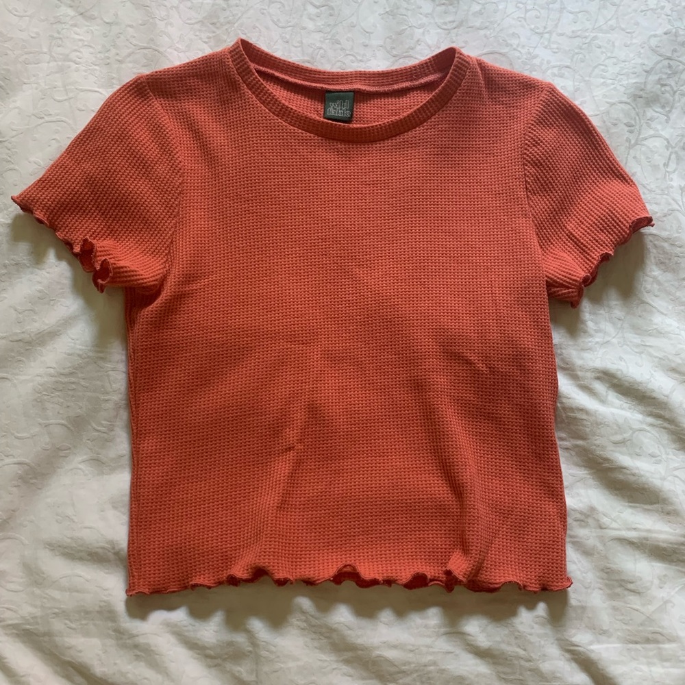 Orange wild fable target lettuce trim crop top